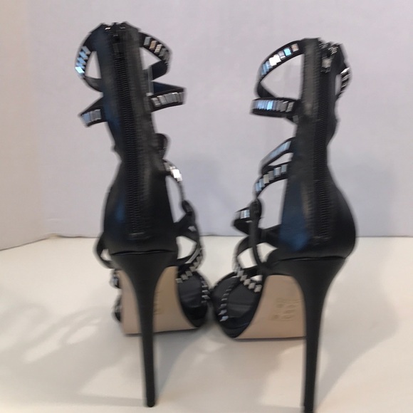 Scene Weaver Black Stilettos w/ Silver Accent 9.5 - Picture 4 of 8